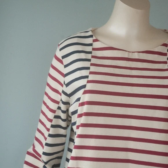 Sophie Hulme Burgundy Stripe Nautical Breton Top - Picture 6 of 10